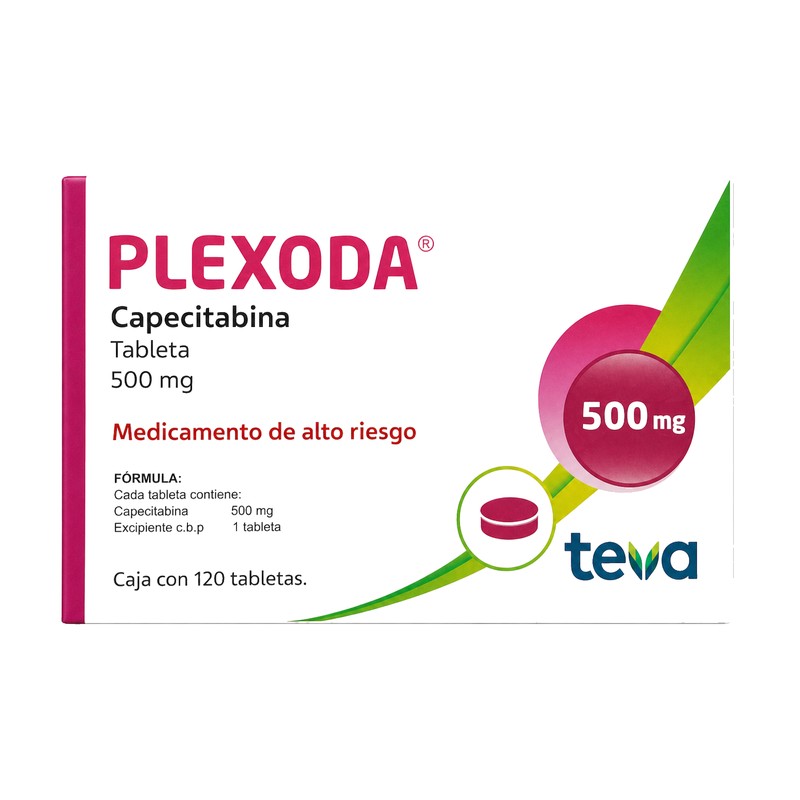 Plexoda Capecitabina 500 mg 120 tabletas Teva